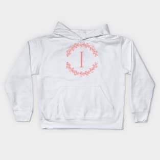 Pink Monogram- Letter I Kids Hoodie